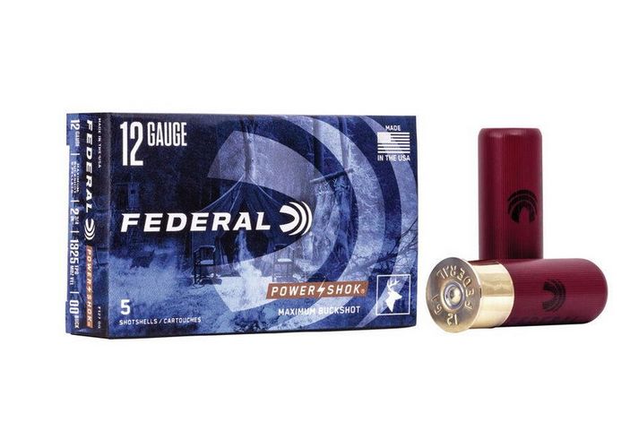 Federal Premium Power-Shok Buckshot 12 Gauge 9 Pellet 00 Buckshot 5 Round Box