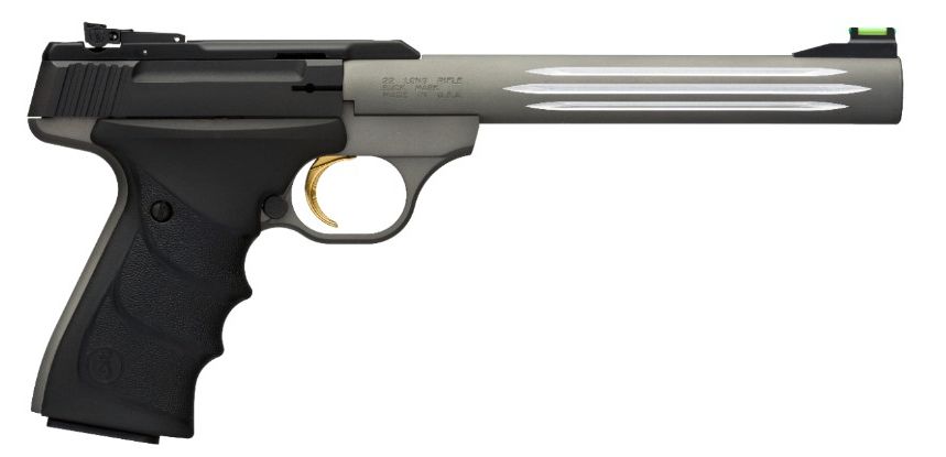 Browning Buck Mark 22 California Compliant URX 7.25 .22 LR Black Barrel With Silver Flutes Pistol