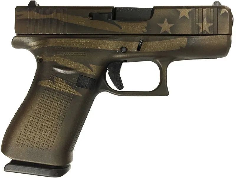Glock 43X Midnight Bronze Battleworn Flag 9mm 3.4" Barrel 10-Round