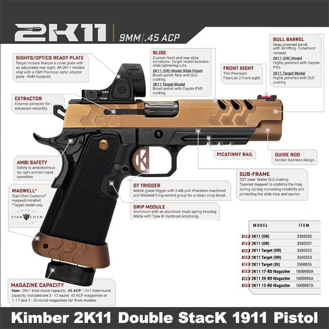 Kimber 2K11 Double-Stack 1911 Pistol, Optics Ready