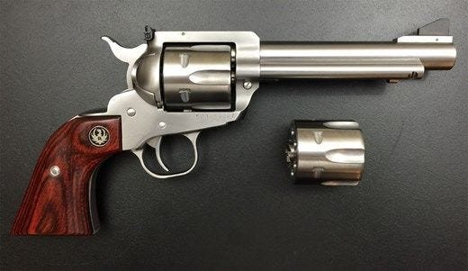 Ruger Blackhawk Flattop .357 Mag / 9mm 5.5" 6-Round Convertible with Two Cylinders, Stainless / Wood