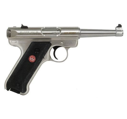 Ruger Mark III KMKIII4 .22 LR Pistol, Stainless, Fixed Sights