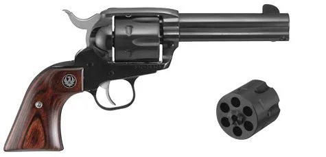 Ruger Vaquero Convertible Blued / Wood .357 Mag / .38 Special / 9mm 4.62" 6-Round Includes 9mm Cylinder