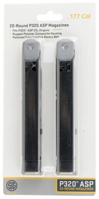 Sig Sauer P320 Air Pistol Magazine Black .177 20-Round 2-Pack