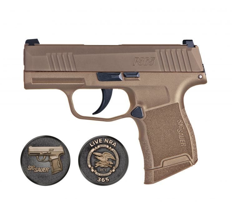 SIG Sauer P365 NRA Coyote Tan 9mm 3.1" Barrel 10-Round