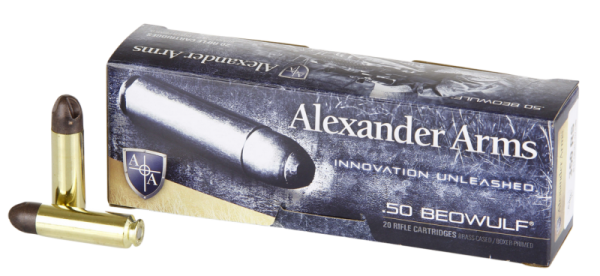 ALEXANDER ARMS CENTERFIRE RIFLE BRASS .50 BEOWULF 200-GRAIN 20-ROUNDS PT