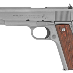COLT FIREARMS 1911 GOVERNMENT STAINLESS .38 SUPER 5" BARREL 9-ROUNDS
