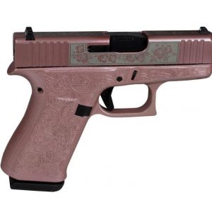 GLOCK 43X CUSTOM ENGRAVED HANDGUN 9MM 3.4-INCH BARREL 10-ROUNDS - GLOCK & ROSES ENGRAVING