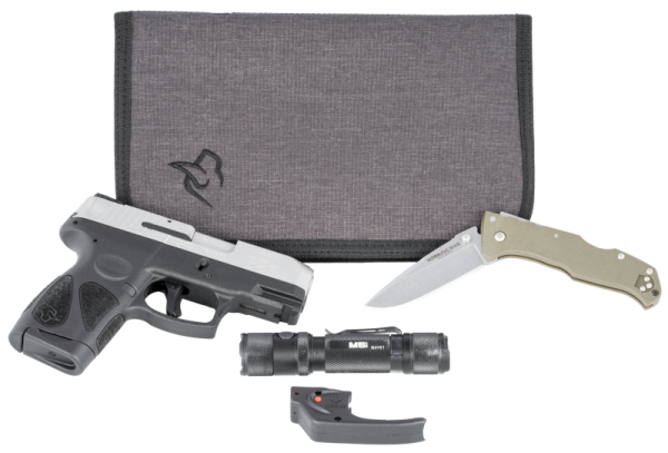 TAURUS G2S CARRY PACK STAINLESS / BLACK 9MM 3.2" BARREL 7-ROUNDS LASER/KNIFE/FLASHLIGHT