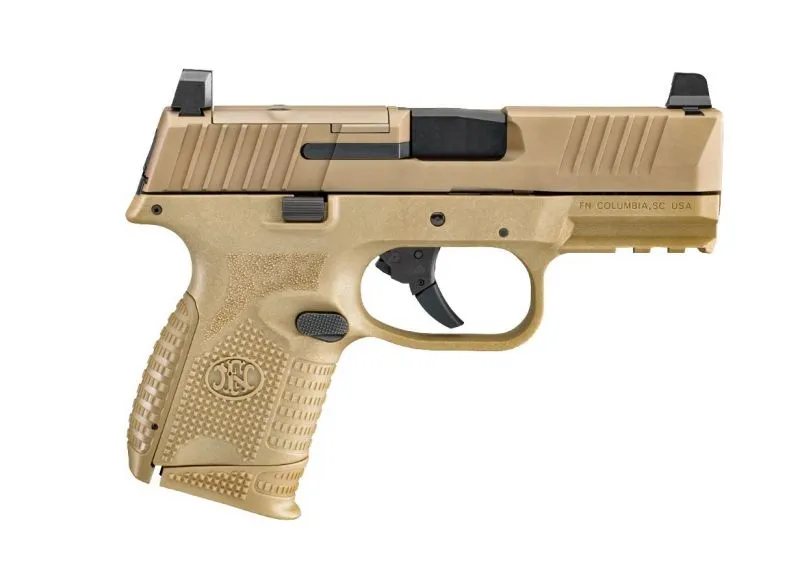 FN MODEL 509 COMPACT FLAT DARK EARTH 9MM 3.7" 12-ROUND CONTRAST IRON SIGHTS