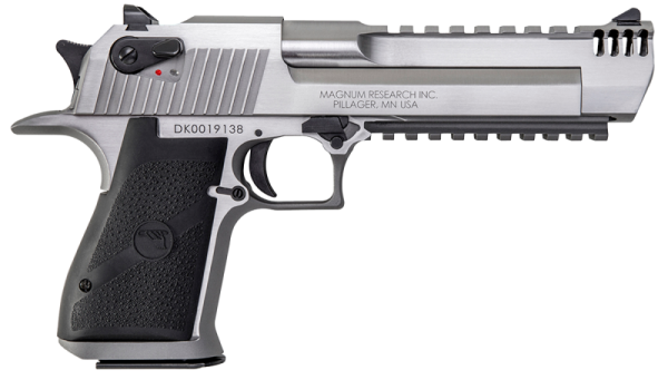 MAGNUM RESEARCH DESERT EAGLE MARK XIX WITH MUZZLE BRAKE STAINLESS .50 AE 6" BARREL 7-ROUNDS