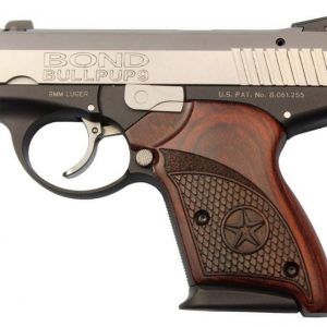 BOND ARMS BULLPUP9 STAINLESS 9MM 3.35-INCH 7RDS W/ ENGRAVED ROSEWOOD GRIPS