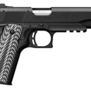 BROWNING 1911-22 BLACK LABEL SUPPRESSOR READY WITH RAIL BLACK AND GRAY G-10 WITH ANGLED SERRATIONS .22 LR 4.875-INCH 10RD