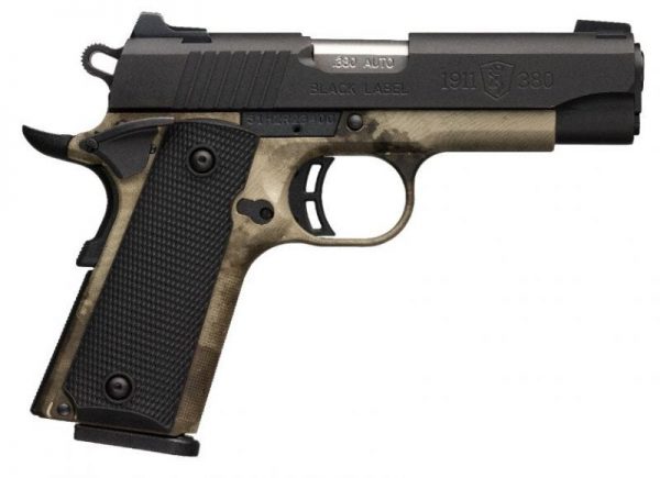 BROWNING 1911-380 BLACK LABEL PRO SPEED COMPACT A-TACS AU / BLACK .380 ACP 3.6-INCH 8RDS