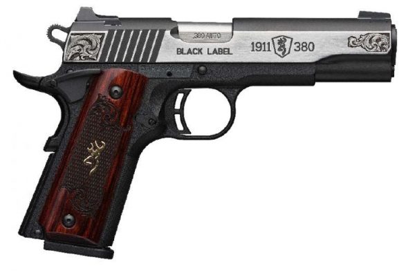BROWNING 1911-380 BLACK LABEL MEDALLION ENGRAVED .380 ACP 4.25" BARREL 8 ROUNDS