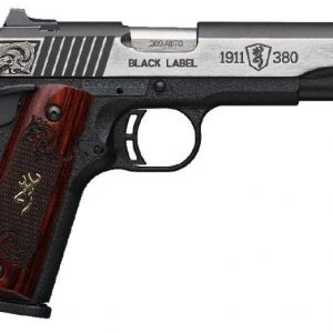 BROWNING 1911-380 BLACK LABEL MEDALLION ENGRAVED COMPACT .380 ACP 3.625" BARREL 8 ROUNDS