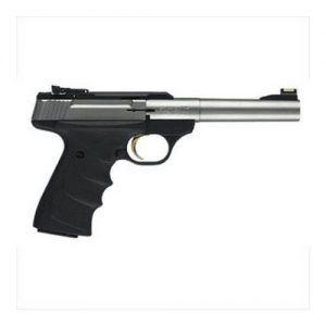BROWNING BUCK MARK STAINLESS CAMPER SEMI AUTO PISTOL .22 LR 5.5" TAPERED BULL BARREL 10 RD ULTRAGRIP RX ADJUSTABLE REAR SIGHT FIBER OPTIC FRONT SIGHT STAINLESS STEEL