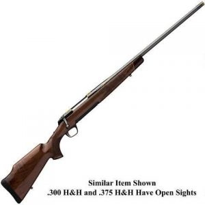 BROWNING X-BOLT MEDALLION SAFARI GRADE BOLT ACTION RIFLE .300 H&H MAG 24 INCH BARREL 3 ROUNDS OPEN SIGHTS GLOSS WALNUT STOCK POLISHED BLUED FINISH