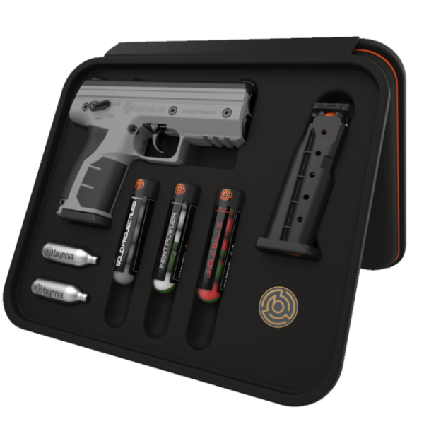 Byrna Technologies HD Pepper Kit Grey .68 Caliber 5-Rounds Non-Lethal with Laser Pointers, Flashlights, Holsters