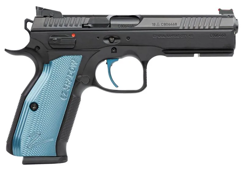 CZ 75 SP-01 SHADOW 2 BLUE GRIPS 9MM 4.89-INCH 17RDS ADJUSTABLE SIGHTS