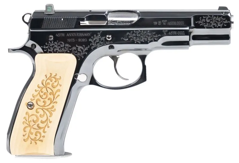 CZ 75B 45TH ANNIVERSARY LIMITED EDITION ENGRAVED 9MM 4.6-INCH 16RDS