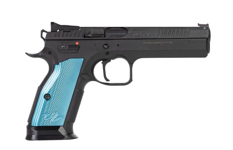 CZ TS 2 9MM 5.23" BARREL 20-ROUNDS BLUE ALUMINUM GRIPS