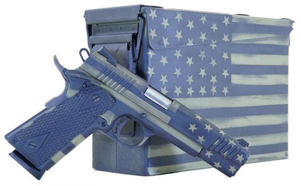 CITADEL FIREARMS M-1911 BATTLE WORN GREEN AMERICAN FLAG .45 ACP 5" BARREL 8-ROUNDS WITH AMMO CAN