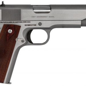 COLT FIREARMS 1911 GOVERNMENT STAINLESS .45 ACP 5" BARREL 7-ROUNDS ROSEWOOD GRIP