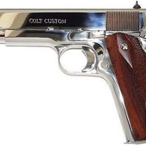 COLT FIREARMS GOVERNMENT BRIGHT STAINLESS / ROSEWOOD .45 ACP 5-INCH 7RDS