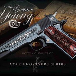 COLT FIREARMS SERIES 70 GUSTAVE YOUNG 1911 ROYAL BLUE ENGRAVED .45 ACP 5" 8 RD 1 OF 525