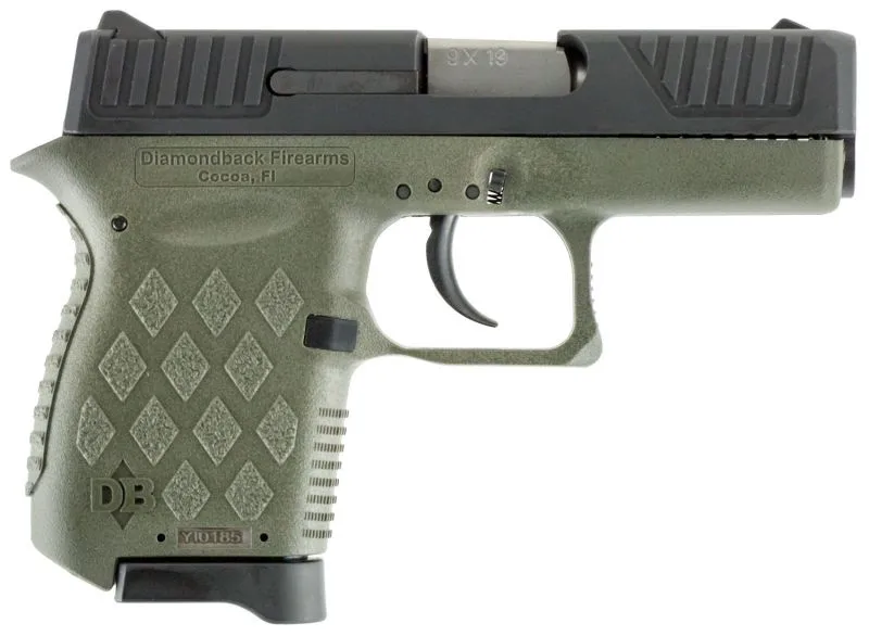 DIAMONDBACK DB9 MICRO-COMPACT OD GREEN 9MM 3.1" BARREL 6-ROUNDS ADJUSTABLE SIGHTS