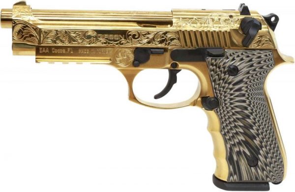 EAA CORP GIRSAN REGARD MC DELUXE GOLD 9MM 4.9" BARREL 18-ROUNDS