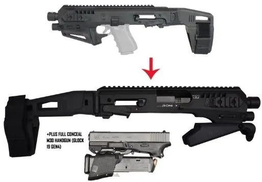 FULL CONCEAL VIPER WITH M3D FOLDING GLOCK PISTOL 9MM 21RDS