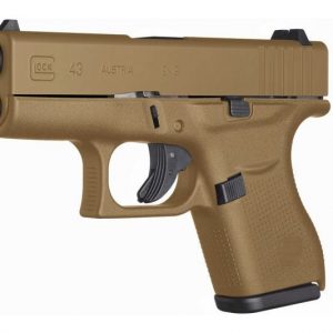 GLOCK 43 FLAT DARK EARTH 9MM 3.39" BARREL 6-ROUNDS