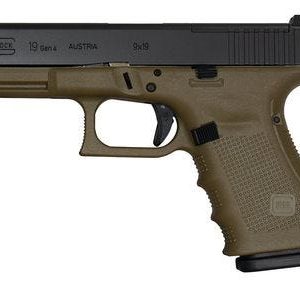 GLOCK 19 GEN 4 OD GREEN / BLACK 9MM 4-INCH 15RDS MOS
