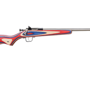 Keystone Crickett Red White Blue Wood Laminate Stock with Stainless Steel Action .22 LR 16 Inch 1 Rd