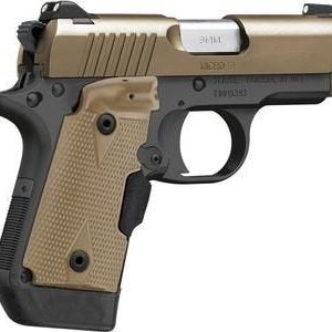 KIMBER MICRO 9 DESERT TAN LG BLACK / FLAT DARK EARTH 9MM 3.15-INCH 6RD CRIMSON TRACE LASER GRIP