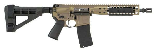 LWRC INDIVIDUAL CARBINE DI PISTOL FLAT DARK EARTH 5.56 NATO / .223 REM 10.5" BARREL 30-ROUNDS SBM4 BRACE