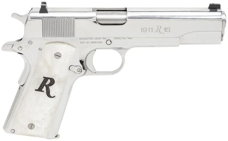 REMINGTON 1911 R1 SERIES HIGH POLISHED NICKEL .45ACP 5-INCH 8RD