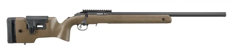 RUGER AMERICAN RIMFIRE LONG RANGE TARGET .22 LR 22" 10 ROUND BROWN W/BLACK SPECKLES MATTE BLUED