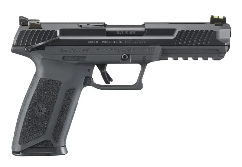 RUGER-57 PISTOL 5.7X28MM 20 ROUNDS - ADJUSTABLE FIBER SIGHTS