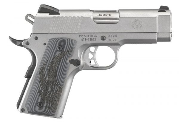 RUGER SR1911 OFFICER STAINLESS .45 ACP 3.6-INCH 7RDS