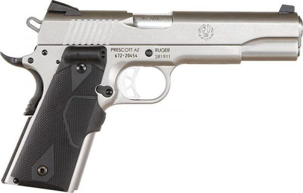 RUGER SR1911 STAINLESS STEEL .45ACP 5-INCH 8RD CRIMSON TRACE LASER GRIPS