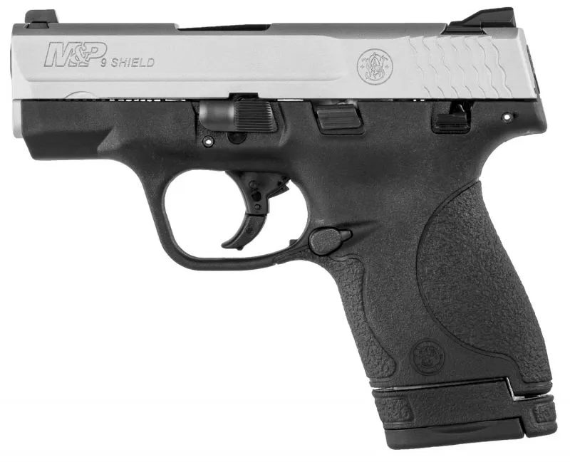 SMITH AND WESSON M&P9 SHIELD STAINLESS / BLACK 9MM 3.1" BARREL 7-ROUNDS