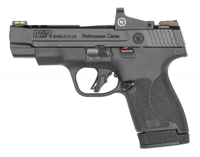 SMITH AND WESSON M&P9 SHIELD PLUS PERFORMANCE CENTER 9MM 4" PORTED BARREL 13-ROUNDS CRIMSON TRACE RED DOT