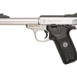 SMITH AND WESSON SW22 VICTORY STAINLESS .22LR 5.5-INCH 10RD FIBER OPTIC SIGHT