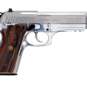 TAURUS PT92 STAINLESS 9MM 5" BARREL 17-ROUNDS BRAZILIAN WALNUT GRIPS