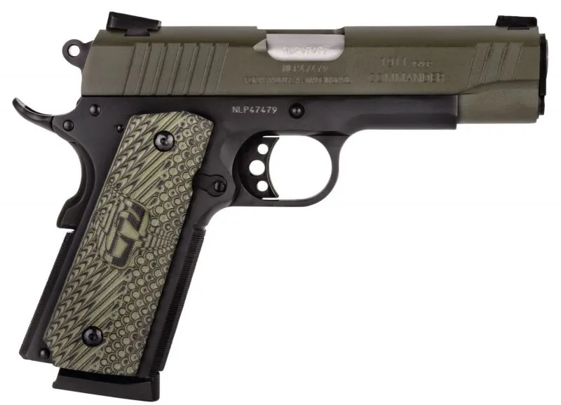 TAURUS PT1911 COMMANDER GREEN / BLACK .45 ACP 4.25-INCH 8RDS VZ G10 GRIPS
