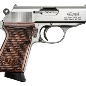 WALTHER PPK/S STAINLESS .380 ACP 3.35" BARREL 7-ROUNDS WALNUT GRIPS