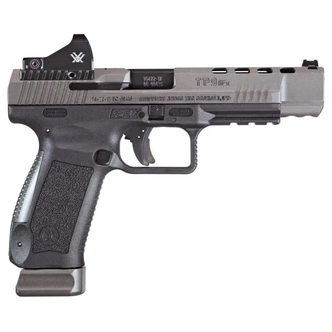 CENTURY ARMS CANIK TP9SFX TUNGSTEN & BLACK 9MM 5.2-INCH BARREL 20 ROUNDS WITH VORTEX VIPER RED DOT